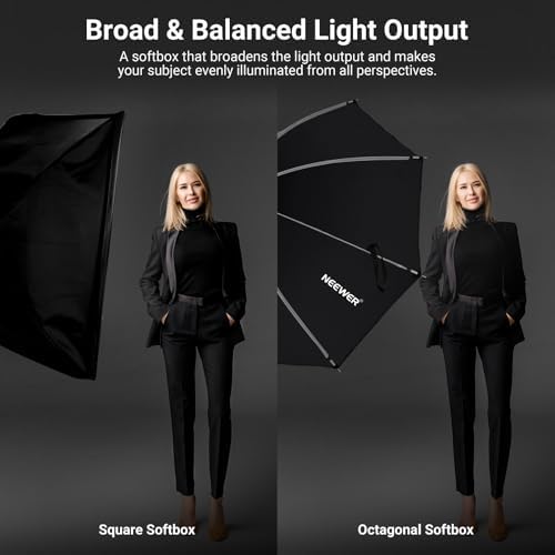 NEEWER BASICS Parabolic Softbox, 47.2" Bowens Mount Soft Box, Light Diffusers/Grid/Bag, Compatible with Aputure 150c Compatible with Godox SL60w NEEWER FS300C FS230C FS150B HB80C CB200C Q6 Q300, NS66P