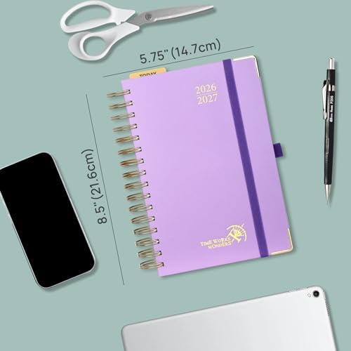 POPRUN 2026-2027 Daily Planner One Page Per Day, 5.75" x 8.5", Day Planner