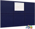 Neatsure Large Cork Board for Wall, 36" x 24" Bulletin Board with Pushpins, 6 Panels Felt Tiles Tack Push Pin Board for Office, Dark Blue