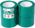 3" x 110 Yards Green Packing Tape, 4 Rolls - 2.0 Mil Carton Sealing Tape