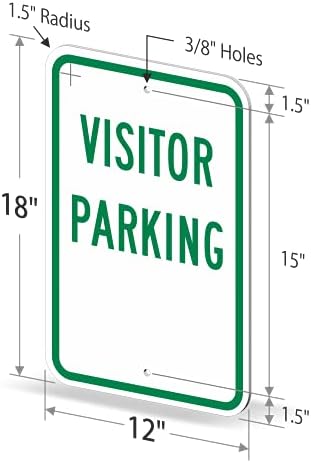 SmartSign "Visitor Parking" Sign | 12" x 18" Aluminum