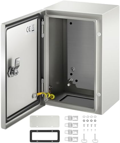 VEVOR NEMA Steel Enclosure, 12" x 8" x 6" NEMA 4X Steel Electrical Box,IP66 Waterproof & Dustproof,Outdoor/Indoor Electrical Junction Box,with Mounting Plate