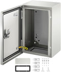 VEVOR NEMA Steel Enclosure, 12" x 8" x 6" NEMA 4X Steel Electrical Box,IP66 Waterproof & Dustproof,Outdoor/Indoor Electrical Junction Box,with Mounting Plate