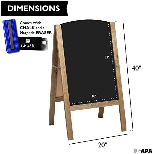 Ilyapa A Frame Chalk Board Easel Sign 20x40 in - Sandwich Signs Outdoor