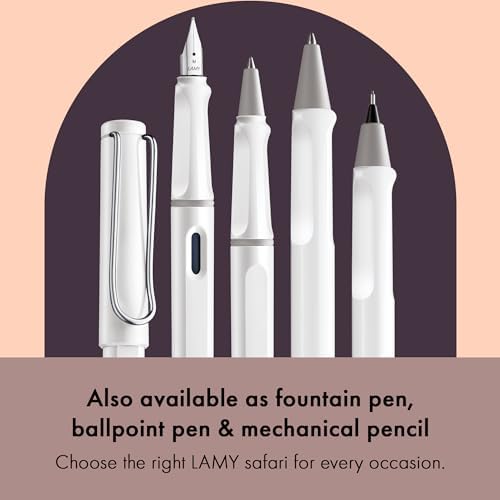Lamy safari white - Rollerball Pen with ergonomic grip & line width M - for pleasant long writing - made of robust ASA plastic - including rollerball refill M 63 in black