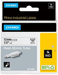 DYMO Rhino Industrial Heat-Shrink Labels 1/2" Tube Black Print on White