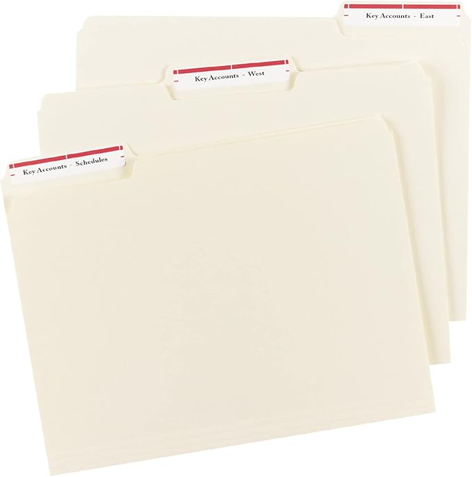 Avery® TrueBlock® File Folder Labels, 2/3" x 3-7/16", 1,500 Printable Labels, White/Red, Permanent (5066)