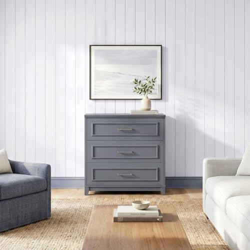 Martha Stewart Lily Pond Modular Storage Cabinet with Drawers, Slate Blue