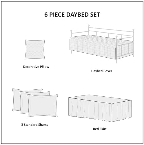 Madison Park Classic Cottage Cotton Daybed Cover Set, 6PC, 39"x75"
