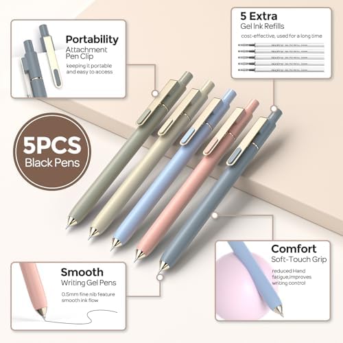 Nicpro School Supplies Stationary Set with Pencil Case, 39 PCS Cream | Back to Schoo Supplies, Pen Case with 12 Highlighter, 5 Gel Pen, 6 Mechanical Pencil, Essentials for College, Nursing Student