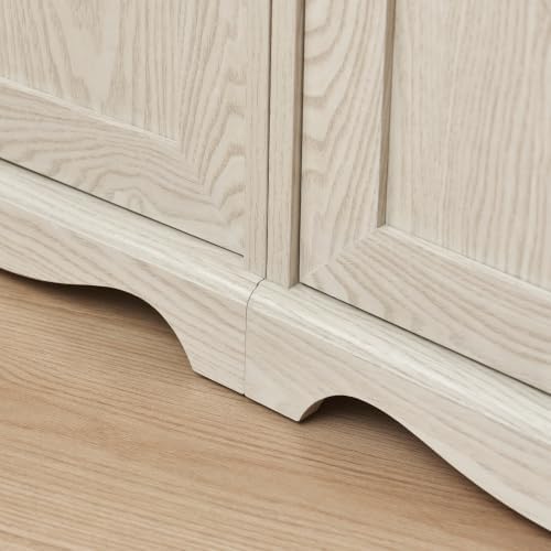 KEIKI Farmhouse Freestanding Bookcase, Modular Storage Cabinet, Wihte