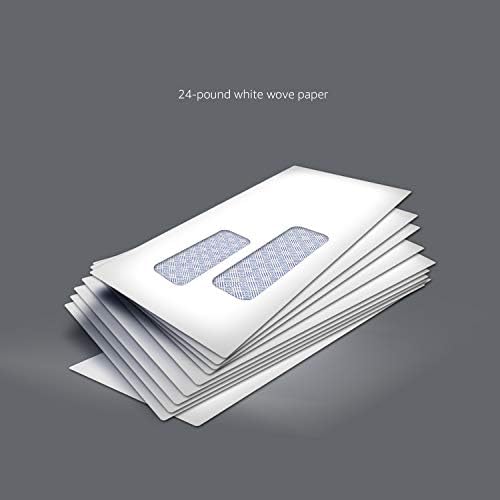 Amazon Basics #9 Security Tinted Double Window Envelopes for Invoices and Documents, Self-Seal, 3-7/8" x 8-7/8", White, 500-Pack