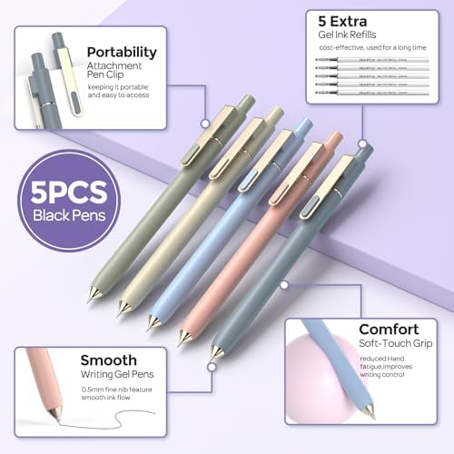Nicpro School Supplies Stationary Set with Pencil Case, 39 PCS Purple | Back to Schoo Supplies, Pen Case with 12 Highlighter, 5 Gel Pen, 6 Mechanical Pencil, Essentials for College, Nursing Student