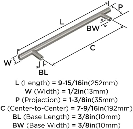 Amerock 7-9/16" Bar Pulls Sterling Nickel Drawer Pull