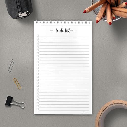 321Done Spiral Bound to Do List Notepad, 5.5x8.5 Inches, College Ruled