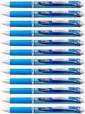 Pentel EnerGel Deluxe RTX Retractable Liquid Gel Pen, Medium Line, Needle Tip, Blue Ink, Box of 12 (BLN77-C), 0.7mm needle