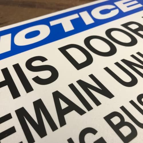 TRADESAFE This Door to Remain Unlocked During Business Hours Sign, Quick Install Aluminum Safety Sign, Light Reflective, UV-Resistant, Waterproof, 14” X 10” This Door To Remain Unlocked Sign