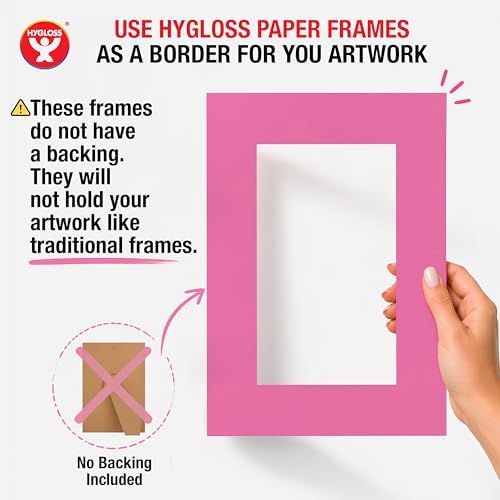 Hygloss 48 Pack Paper Picture Frames, White cardstock Photo Frame 11x14-Inch, Papers Frames to Decorate for Wedding Birthday DIY Classroom Crafts and Decorations