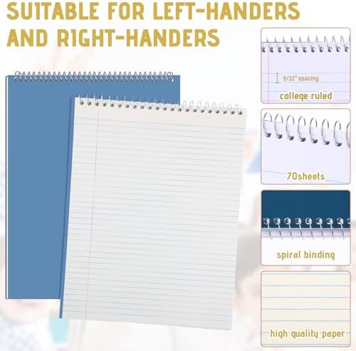Maitys 6 Pcs Steno Spiral Notebooks, Lovely Color, Elegant Style