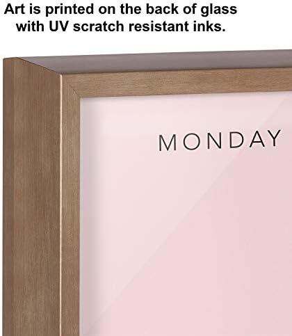 Kate and Laurel Blake This Week Framed Pink Printed Glass Dry Erase Wall Art by The Creative Bunch Studio, 18x24 Gold, Weekly Calendar Printed Glass Wall Organizer