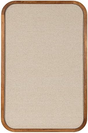 Kate and Laurel Hutton Transitional Pinboard, 20 x 30, Rustic Brown, Radius Rectangle Wall Organizer with Fabric Pinning Surface