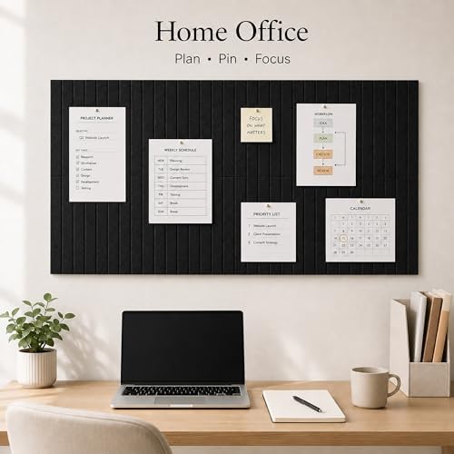 8 Pack Large Felt Bulletin Board Tiles, 48" x 24" Felt Pin Board