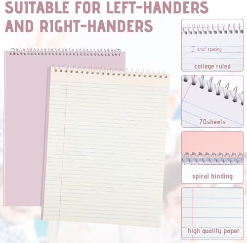 Maitys 6 Pcs Steno Spiral Notebooks, Pastel Color, Whimsical Style