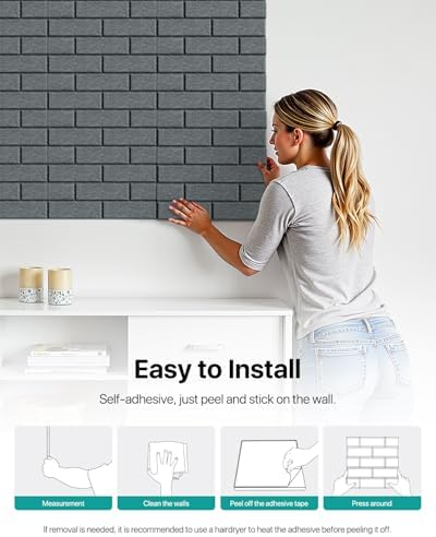 Soundsbay 12-Pack Brick Acoustic Panels, Self-Adhesive, 12"X12"