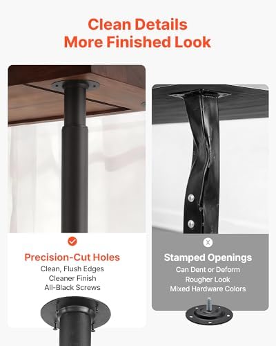 VEVOR Adjustable Table Legs, 28-43.3 in Steel Furniture Legs, 1200 lbs Max Load Heavy Duty, Quick Installation, Ideal for Home Office Desk DIY, Coffee Dinner Bar Tables, Workbenches, Set of 4, Black