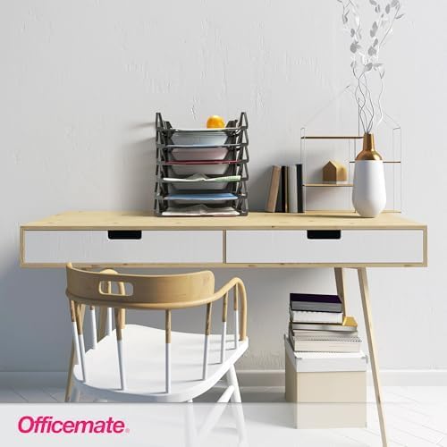 Officemate Recycled Desk Tray,Side Load,15 1/8 x 8 7/8 x 15,Letter/A4, (26212),6 Count (Pack of 4)