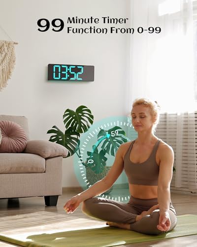 EASYERA 12" Digital Wall Clock for Classroom Livingroom Game Home Decor
