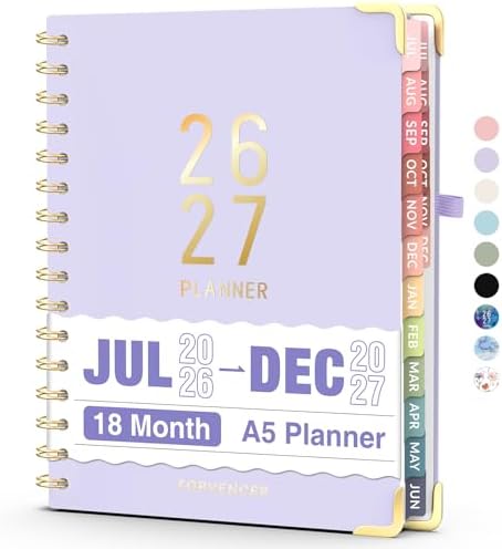 Jul 2026 - Dec 2027 Planner, Forvencer 18 Month Planner 2026-2027, 6" x 8"