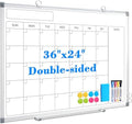 WALGLASS Whiteboard Calendar 36x24 Magnetic Dry Erase Board for Wall