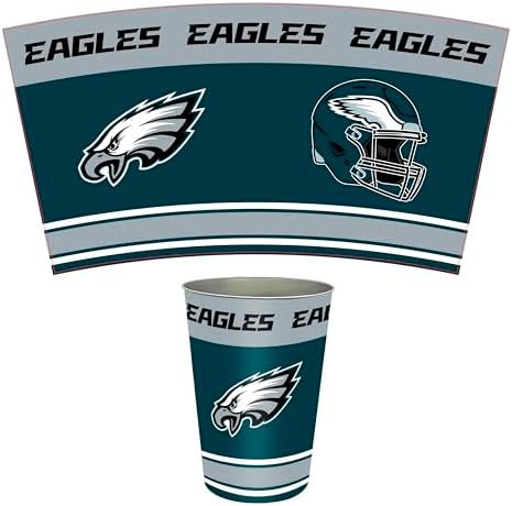 FANMATS 34730 NFL - Philadelphia Eagles Wastebasket | Dark Green | 15"x10.5"x10.5" | Primary Logo, Helmet, & Wordmark