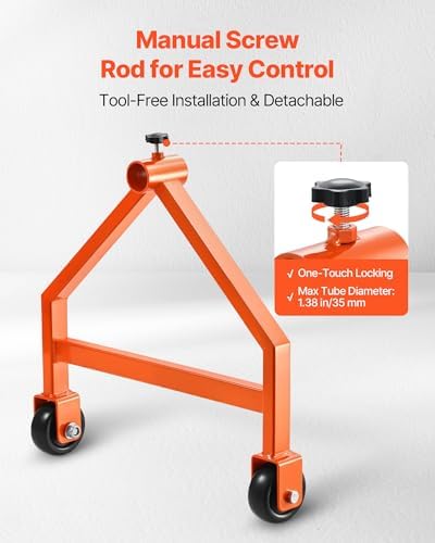 VEVOR Wire Spool Rack, 220 lbs Load Capacity, Portable Cable Caddy, Moveable Wire Rack with Wheels, Spool Holder, Up to 29.9 in Diameter, for Electrical Industrial and Retail Use, Working Efficiency