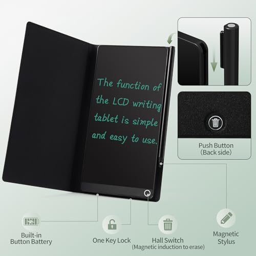 LCD Writing Tablet for Adults: 6.5 Inch Drawing Board with PU Leather Case