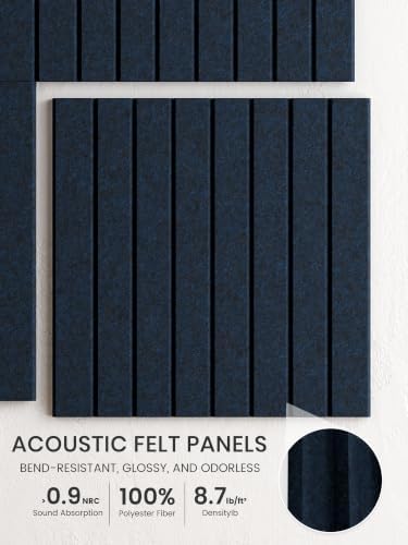 Bumusty 36"x 24" Large Felt Bulletin Board Tiles,Carbon Blue