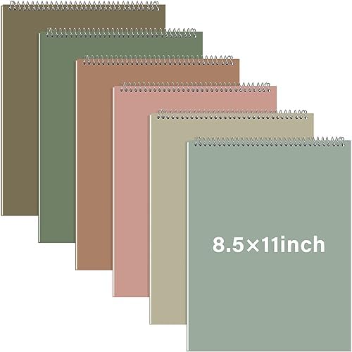 Maitys 6 Pcs Steno Spiral Notebooks, Stylish Color, Classic Style