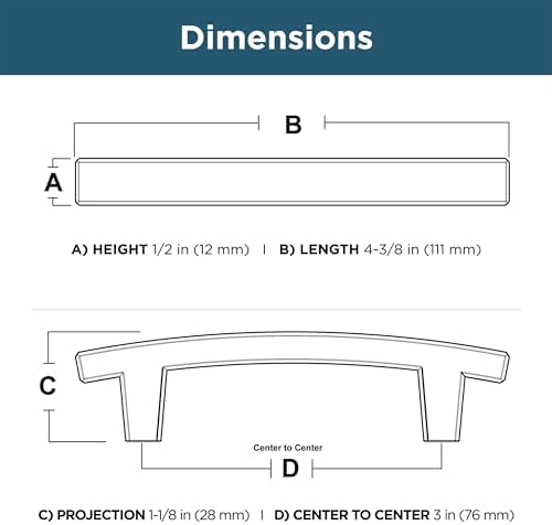 Franklin Brass (10-Pack) – Deep Bronze Cabinet Handles, 3 Inch Hole Center, Pulls for Drawers, Kitchen Cabinet Door, Dressers | Pierce
