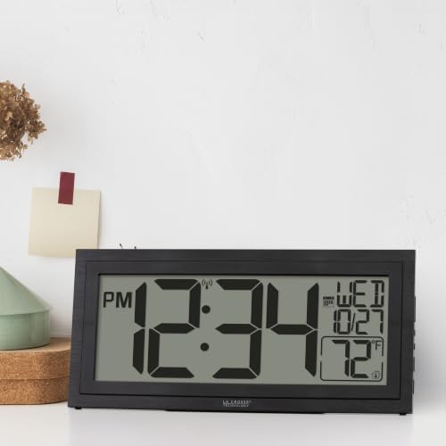 La Crosse Technology 515-1419-INT 15" LCD Textured Atomic Clock
