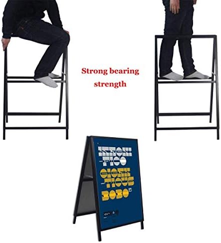YDisplay A Frame Sign Heavy Duty Sidewalk Sign for Poster Board 24x 36 inches Double-Sided Sandwich Sign,Including 2 Anti-Glare Covers & Corrugated Boards for Indoor Outdoor,Black