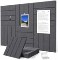0.47" Thick Felt Wall Tiles 36"x24" Cork Board Alternative 6 Pack 11.81"x11.81"Felt Bulletin Board Pin Board with Removable Adhesive tape&30 Pushpins for Home Office School(Bold-Charcoal Grey)