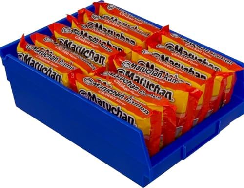Akro-Mils 30150 Heavy Duty Plastic Shelf Bins, 12"x 8"x 4", Blue, 12-Pack