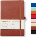 Heture Hardcover Notebooks, 6 Packs A5 Lined Journals Notebook for Writing 160 Pages, 8.2 x 5.5 inch, 6 Colors Classic Ruled Notebooks for College/Work/Travel (Brown, 1 Pack)