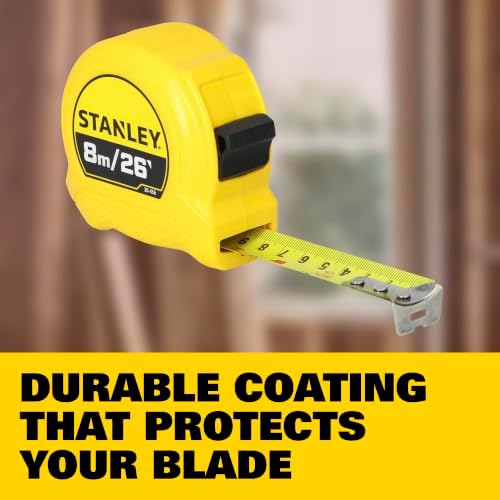 STANLEY Global Tape Measure 8M / 26-Ft x 1 in., Retractable (30-456)