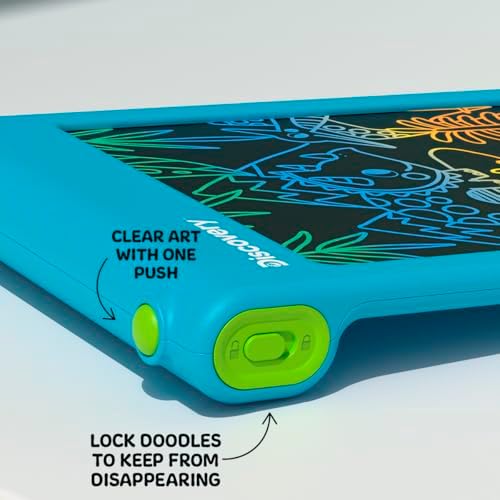 Discovery™ Bright Doodles LCD Art Tablet - Mess-Free Colorful Drawing Pad & Tethered Stylus| Widescreen Display| LCD Writing Tablet for Kids| Arts & Crafts Toy| Toddler Learning Toy| Doodle Board Gift