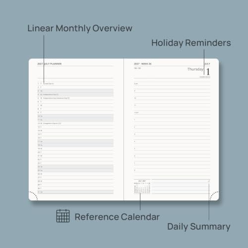 POPRUN 2027 Daily Planner One Page Per Day, 5.75" x 8.5",Page a Day Planner