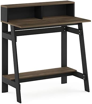 31.6 Wide Gaming Desk with Monitor Stand, A Frame Computer Desk with Shelf, Office Desk for Dorm, Home Office, Study Room, Bedroom, Columbia Walnut