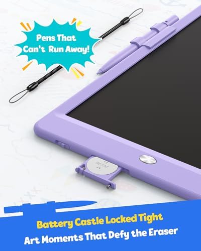 TEKFUN LCD Writing Tablet for Kids, 10-inch Coloring Drawing Pad, Mess Free Doodle Board, Airplane Travel Toys for Boys and Toddlers, Road Trip Essentials, Gifts for 3 4 5 6 7 8 Year Old Girls(Purple)