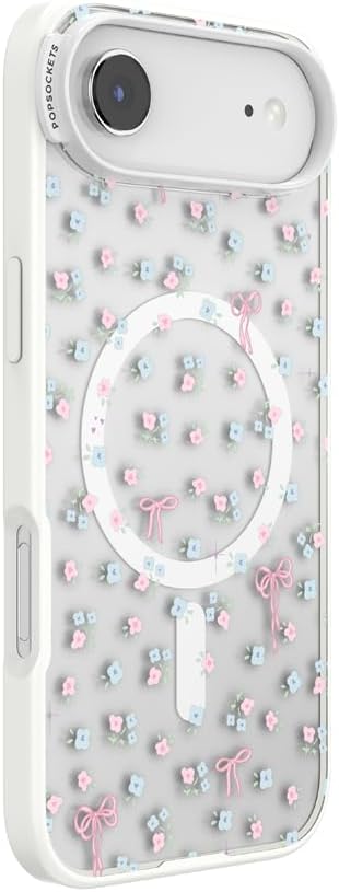 PopSockets iPhone 17 Air Phone Case with MagSafe, Wireless Charging Compatible, Bow - Bows & Blooms